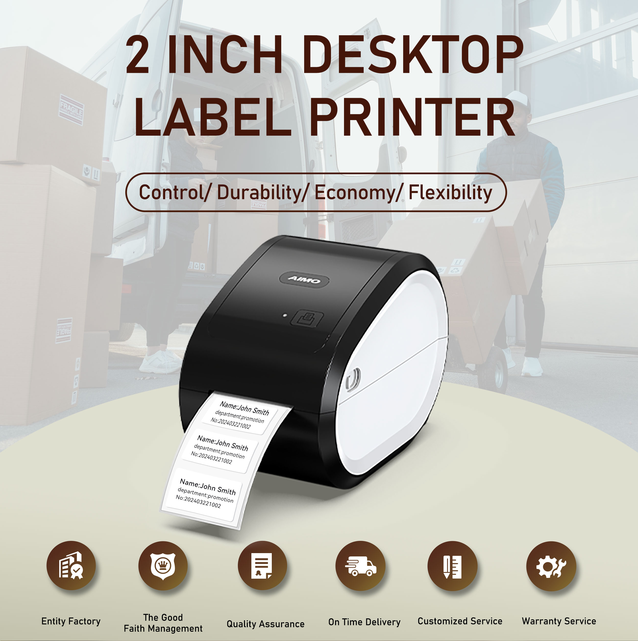 2-inch desktop label printer